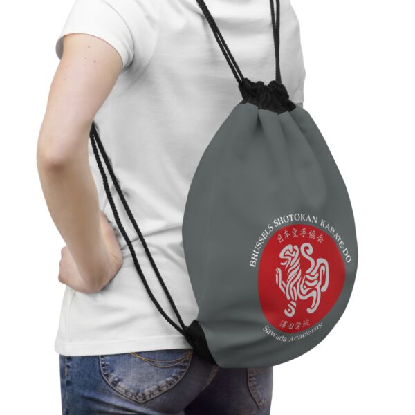 Drawstring Bag White Text