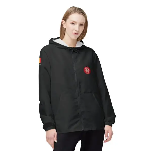 Black Windbreaker Jacket - Perfect for when getting out of the DOJO.  Belgium flag on the right sleeve with JKA and Belgium text - Image 3