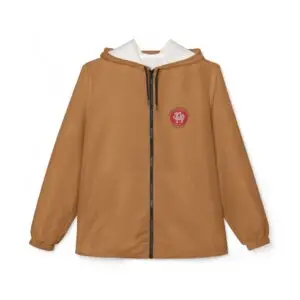 Light brown Windbreaker Jacket - Perfect for when getting out of the DOJO.  Belgium flag on the right sleeve with JKA and Belgium text