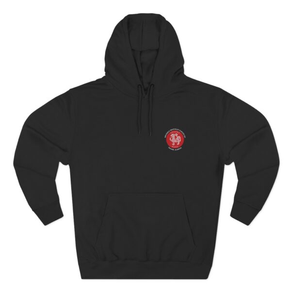 Three-Panel Fleece Hoodie white text JKA logo on back - Image 5
