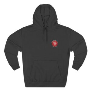Three-Panel Fleece Hoodie white text JKA logo on back