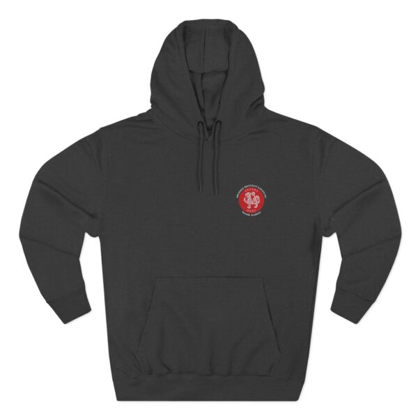 Three-Panel Fleece Hoodie white text JKA logo on back