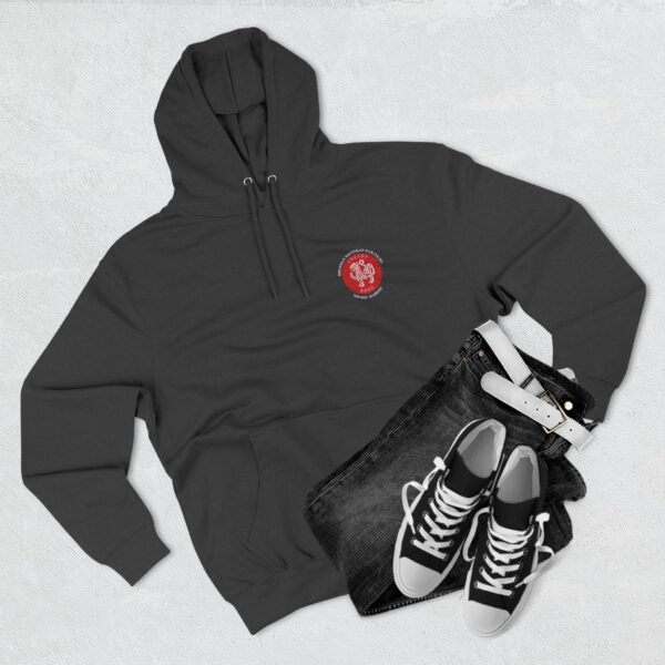 Three-Panel Fleece Hoodie white text JKA logo on back - Image 3