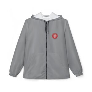 Grey Windbreaker Jacket - Perfect for when getting out of the DOJO.  Belgium flag on the right sleeve with JKA and Belgium text