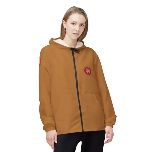 Light brown Windbreaker Jacket - Perfect for when getting out of the DOJO.  Belgium flag on the right sleeve with JKA and Belgium text - Image 3
